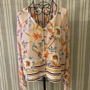 URBAN Romantics Floral Blouse - Pink and Blue